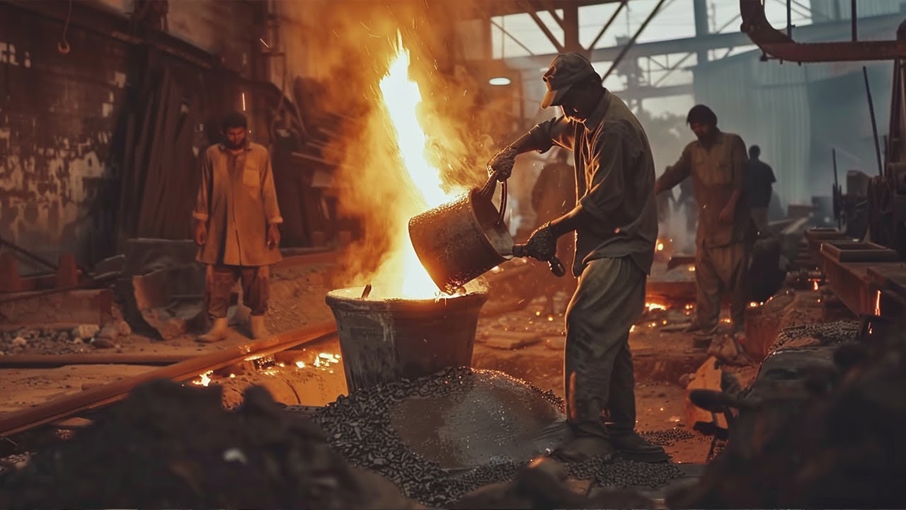 Unbelievable Process of Casting Biscuit Machine Components (4k)