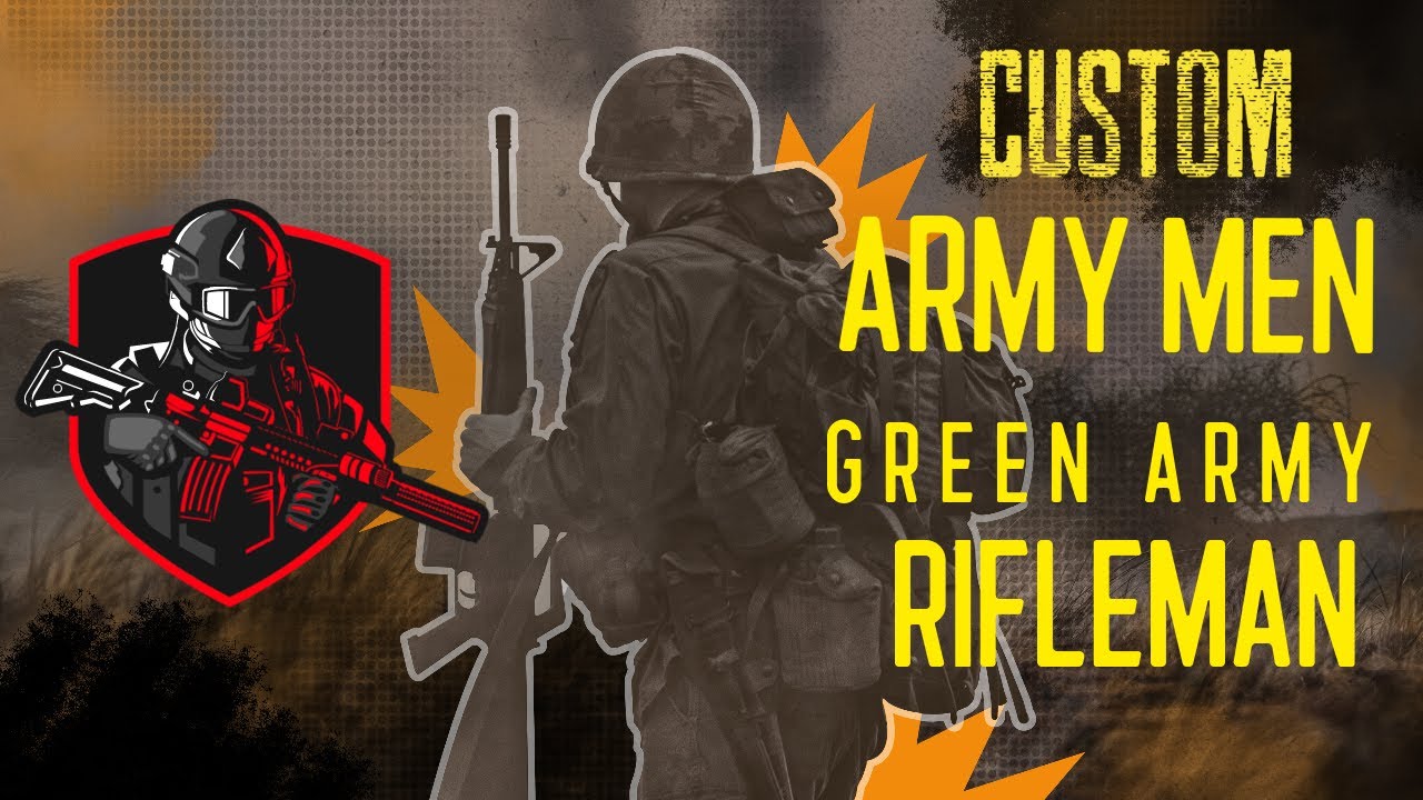CUSTOM ARMY MEN SOLDIER RIFLEMAN GREEN ARMY | MOOSEWORKS PLASTIC SOLDIERS