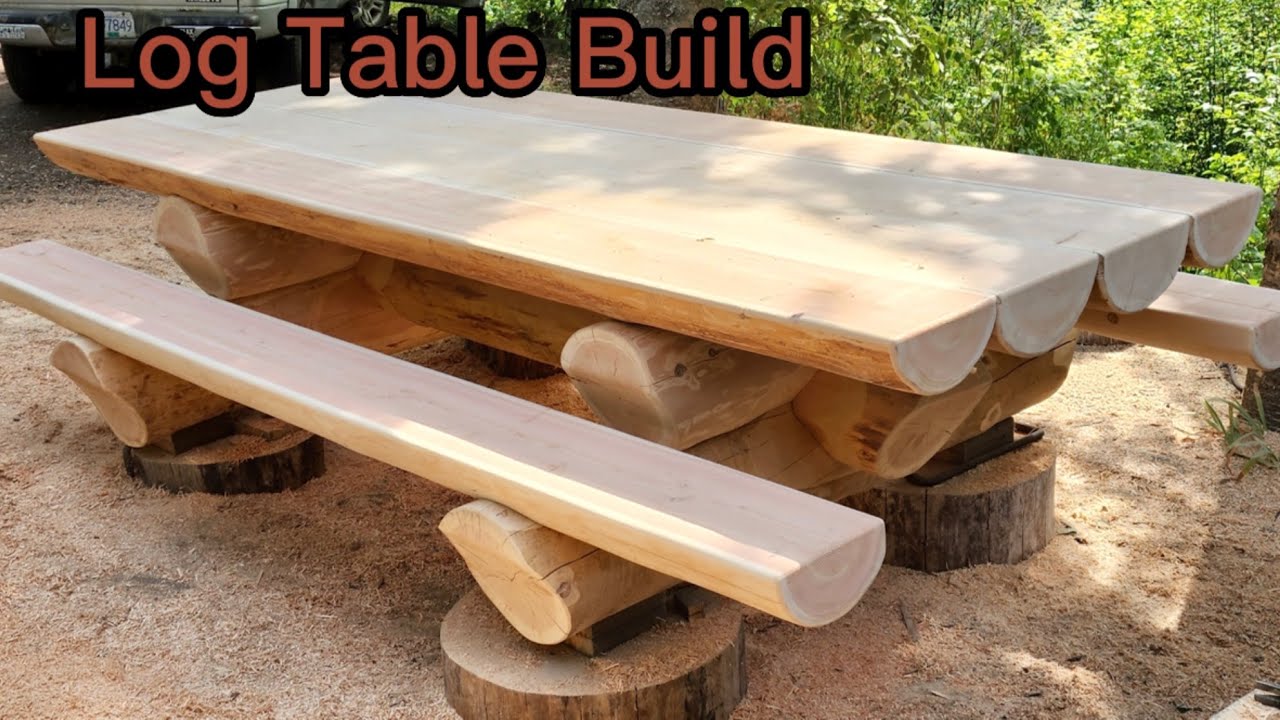 Log Building: Log Table With A Chainsaw 🇨🇦