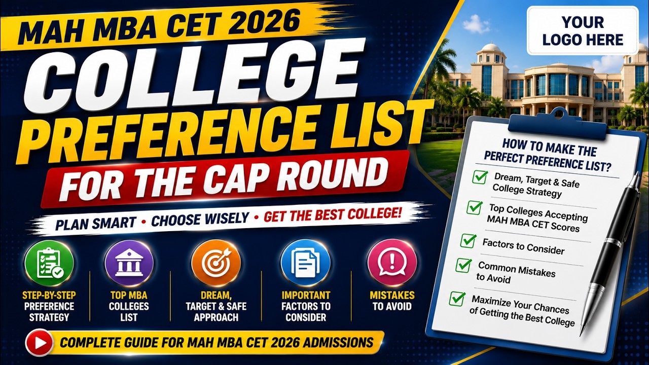 MAH MBA CET 2026 - College preference list for the CAP round
