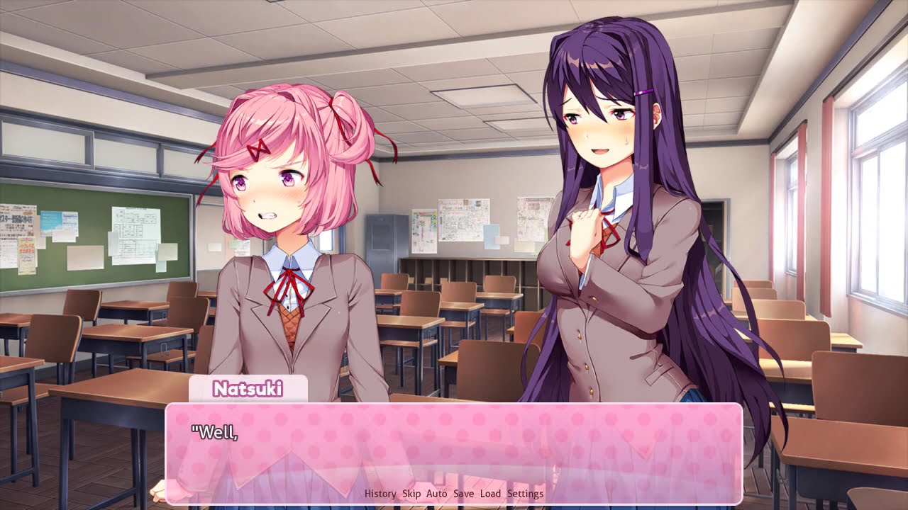 Natsuki asks Yuri an awkward question