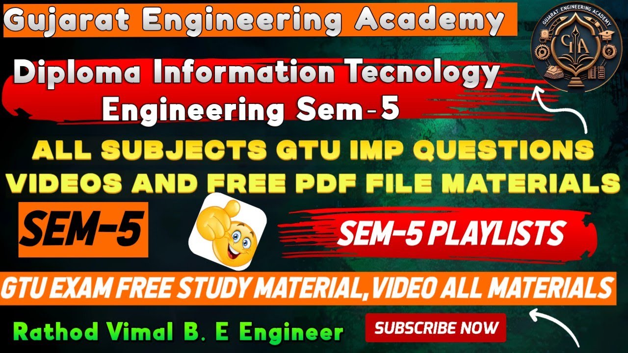 Diploma IT Engineering Sem-5🔥| All Subjects GTU IMP Questions +PDF📄+ Video Materials | #gtu#gtuimp📚