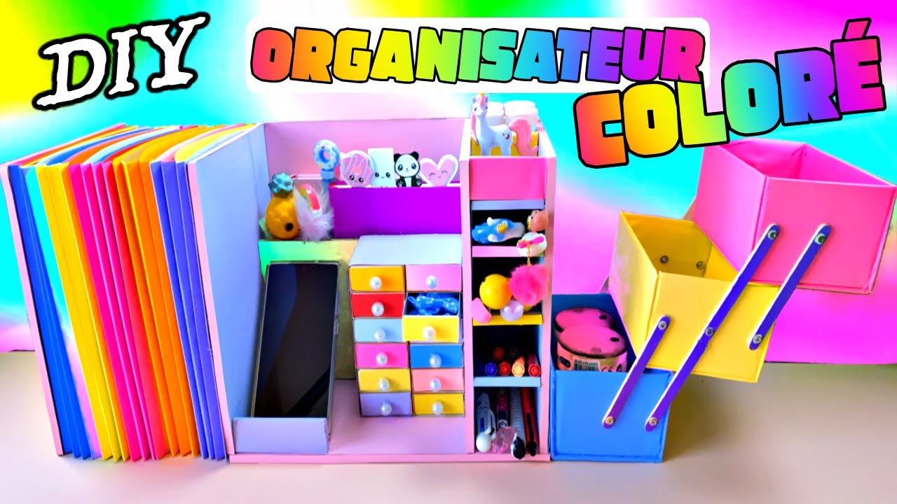 DIY ORGANISEUR COLORÉ EN CARTON - Astuces et bricolages pour la rentrée des classes