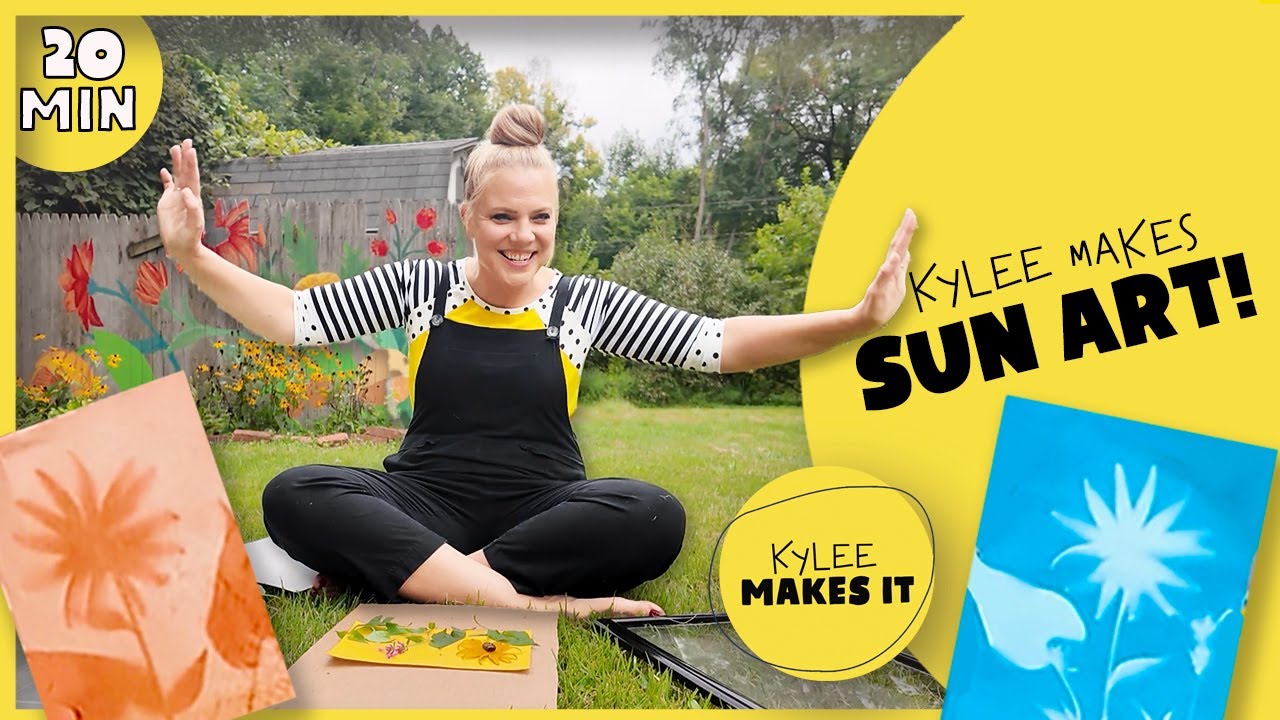Kylee Makes Sun Art! | How to Make Sun Prints at Home | Easy Turmeric Cyanotype DIY for Kids
