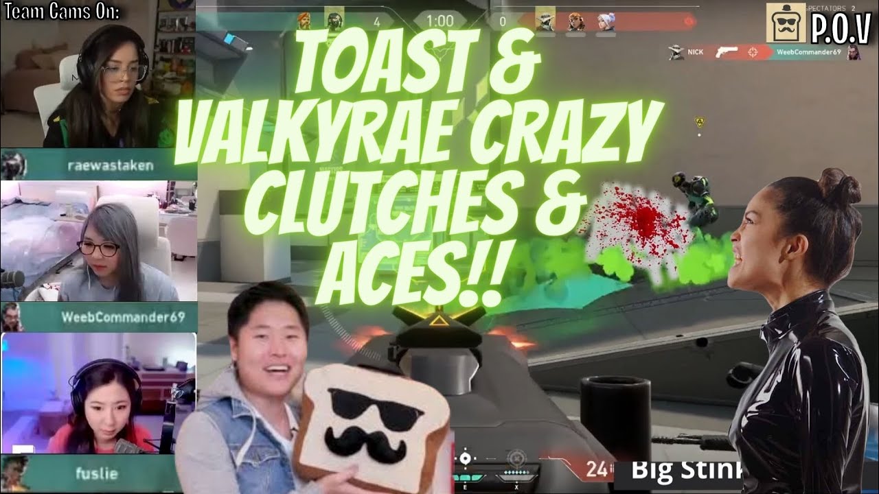 Disguised Toast & Valkyrae Crazy Clutches & OP ACEs ft. Fuslie Yvonnie & Danny Chill Valorant Day