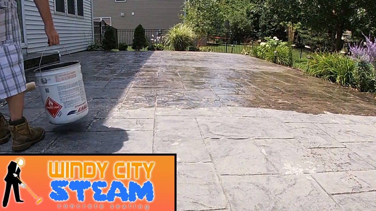 Sealing Stamped Concrete - Preparation & Sealing A 20 Year Old Patio