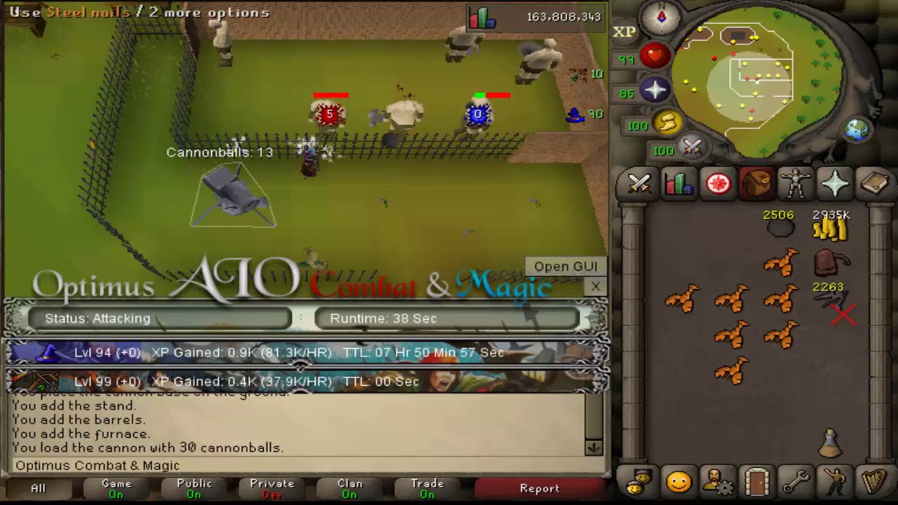 OSRS - Stun alching & dwarf cannon bot - Optimus Combat & Magic