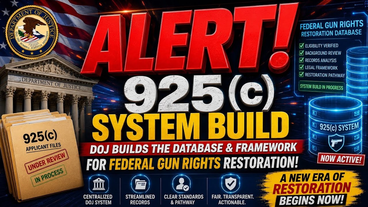 💥ALERT: Federal Gun Rights Restoration Moves Closer to Launch&mdash;DOJ Infrastructure Revealed