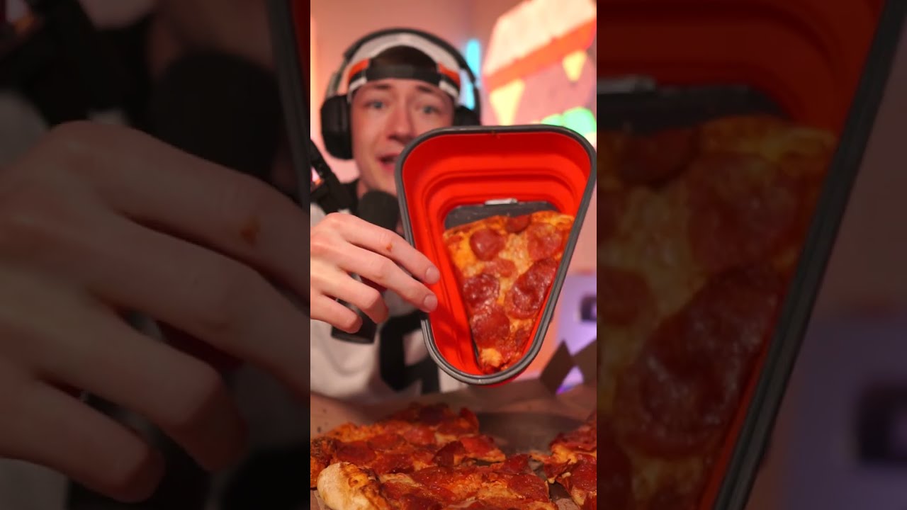 They claim you can fit an entire pizza in this...I finally figured out how to do it LOL 🍕 #shorts