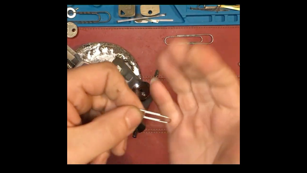 Picking a filing cabinet wafer lock with 1 paperclip