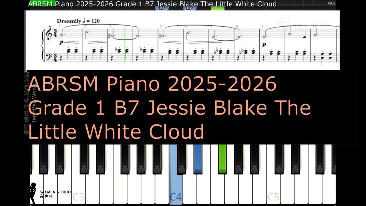 ABRSM Piano 2025 2026 Grade 1 B7 Jessie Blake The Little White Cloud