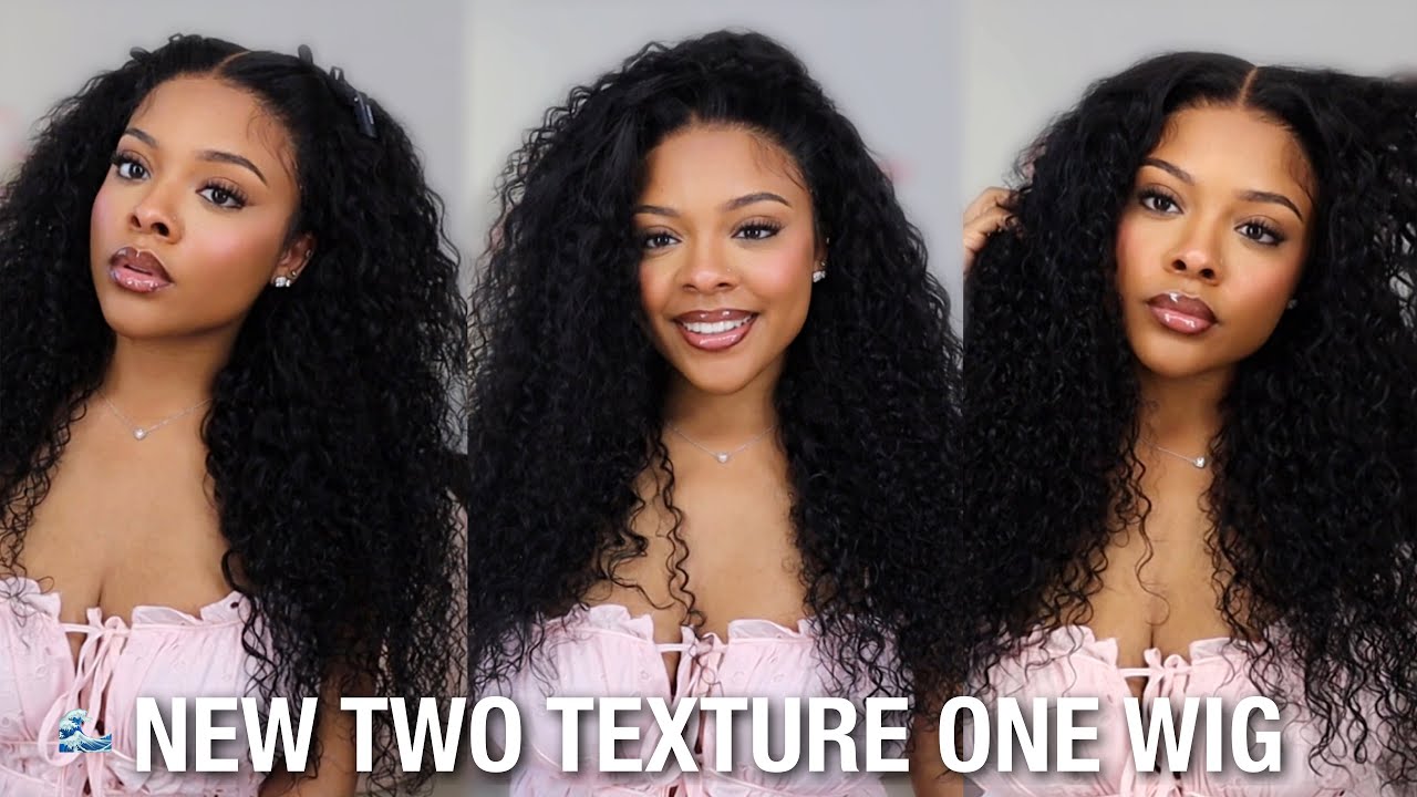 😍 FAV* New Glueless Water Curly Two Textures One Wig Install Ft. UNice Hair