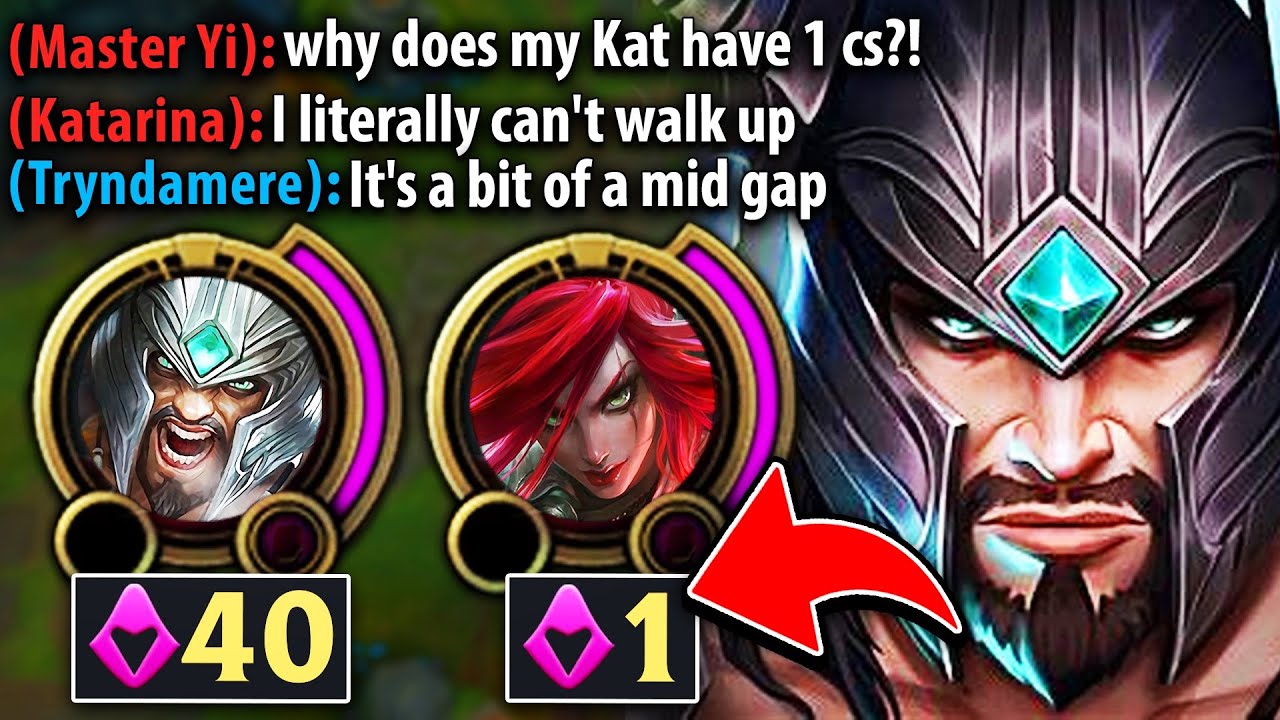 I made this GRANDMASTER Katarina stay at 1 CS for FIVE MINUTES straight (SHE GOT ABUSED)