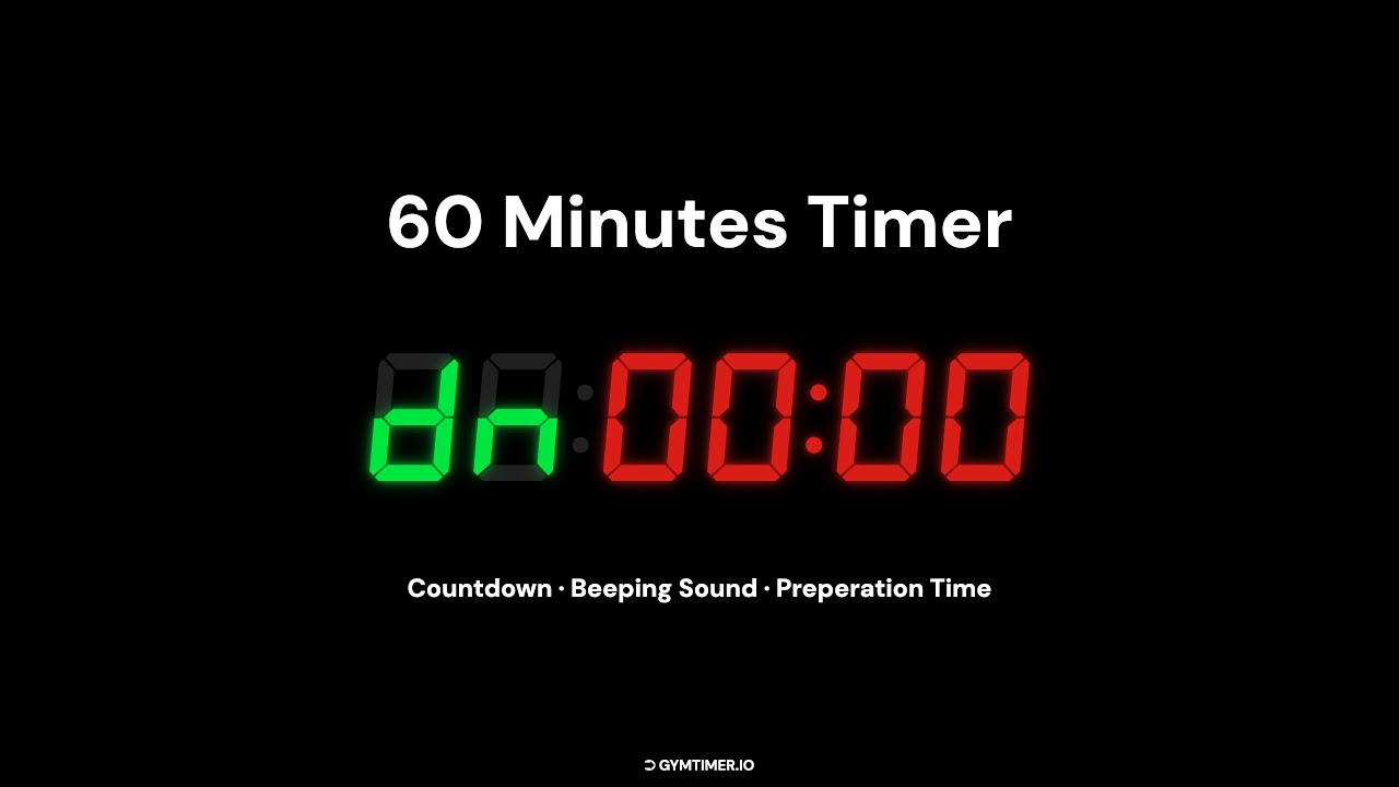 60 Minutes Timer Counting Down for CrossFit/Gym/Training/Fitness [LCD/BEEP/NO MUSIC]
