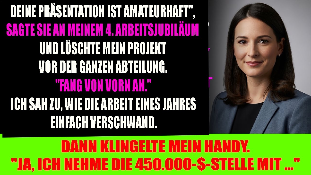 Mein Manager sabotierte meine Jubiläumspräsentation – dann riefen mich die größten Namen der Branche
