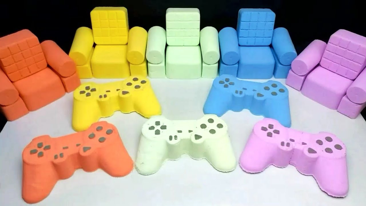 ASMR Crushing Rainbow shapes of baking soda for sleep