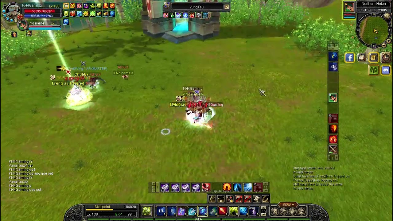 Silkroad Online PVP Warrior vs Nuker Sword / Shield