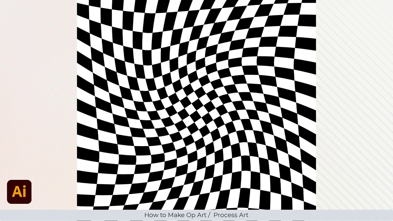 How to Make Op Art. Chequered pattern swirling effect. Adobe Illustrator Tutorial.