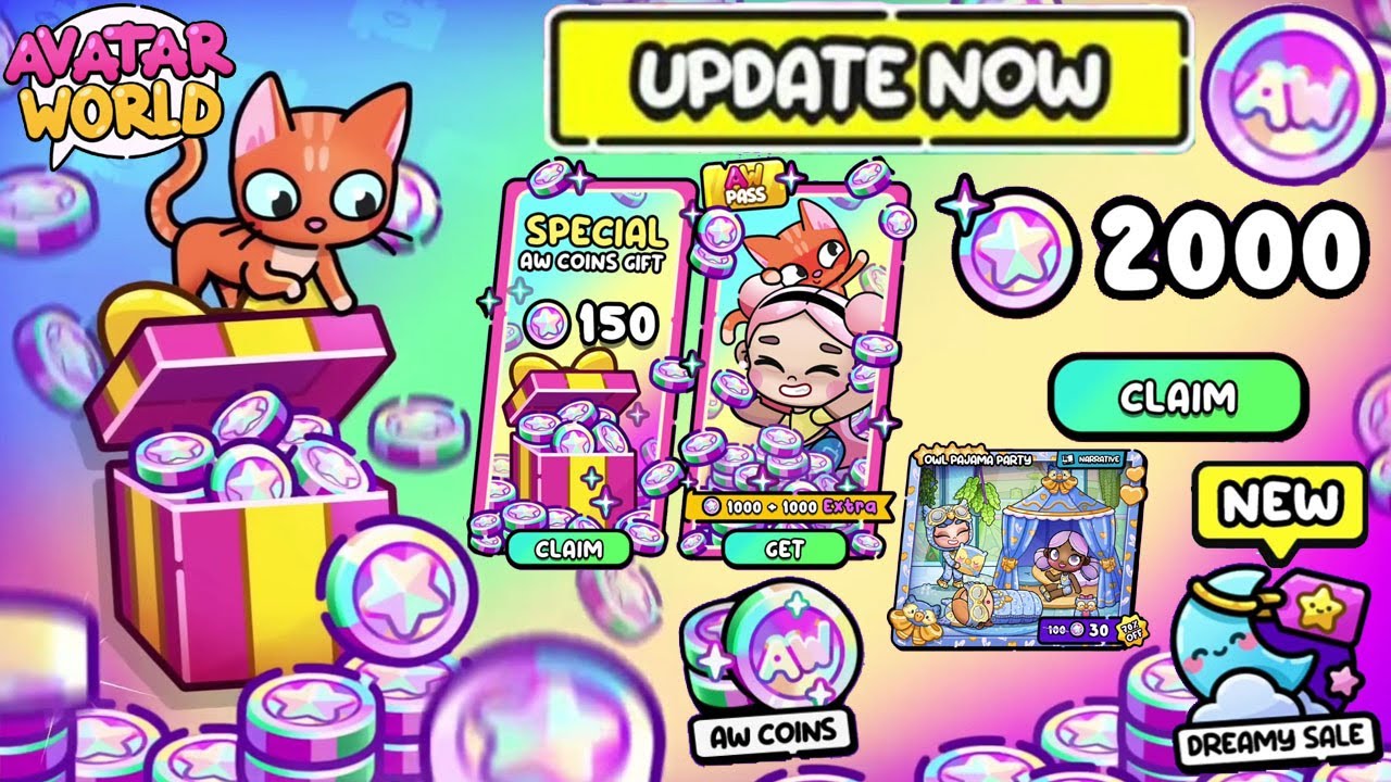 UPDATE AW COIN GRATIS FREE DAN TUTORIAL CARA MENDAPATKAN 2000 AW COIN, AVATAR WORLD