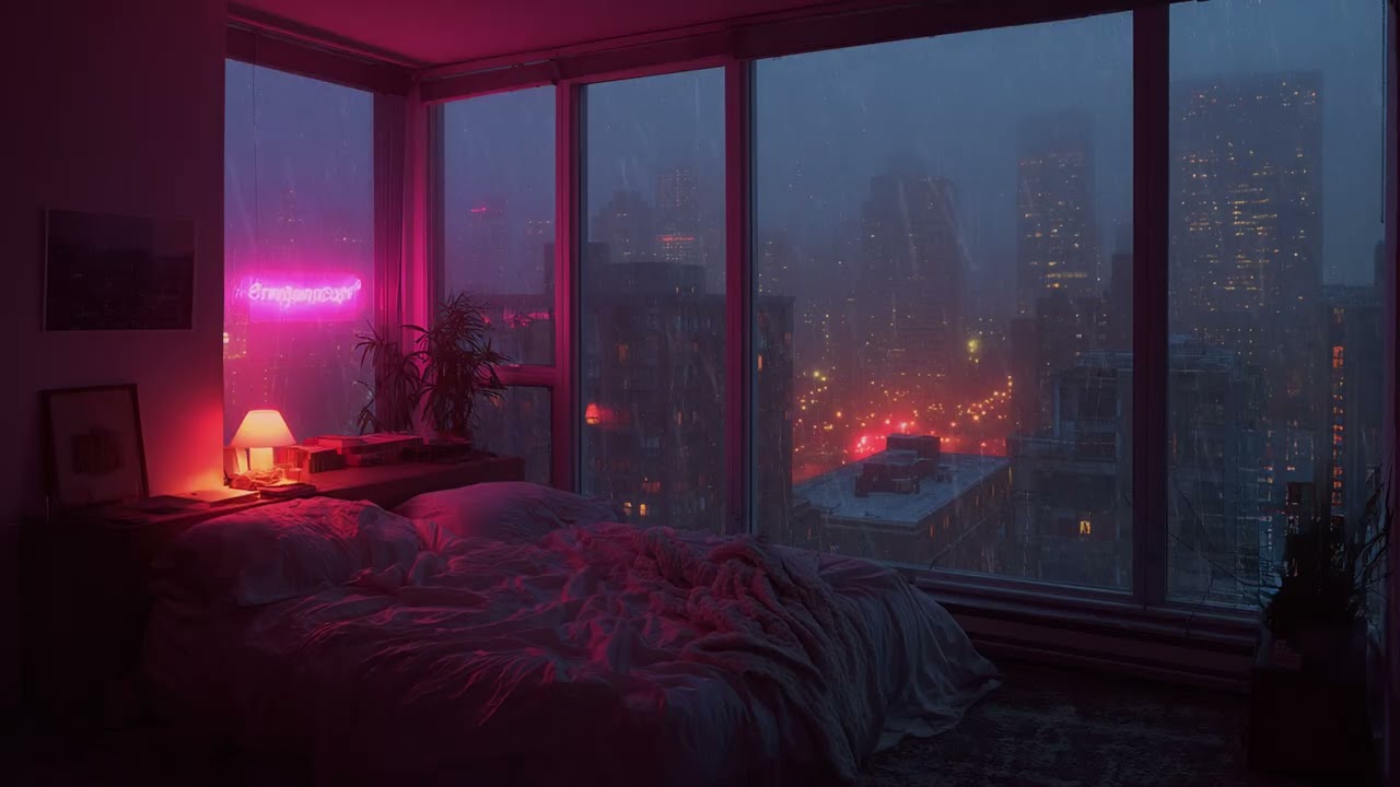 Gentle New York City Rain Sounds at Night for Sleeping Peaceful Relaxation and Cozy Focus