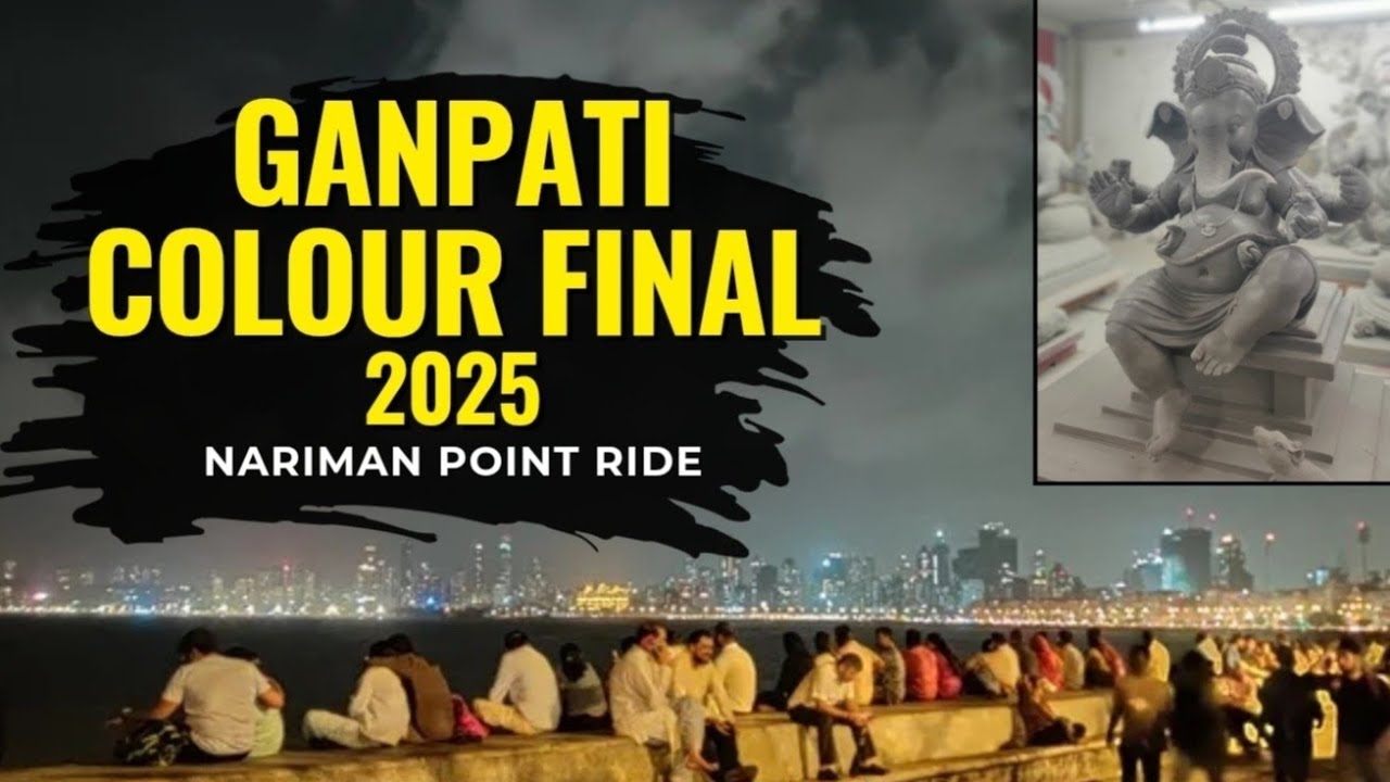 Ganpati color final kela | Nariman point ferfatka #ganpati2025 #narimanpoint #ganpatibappamorya