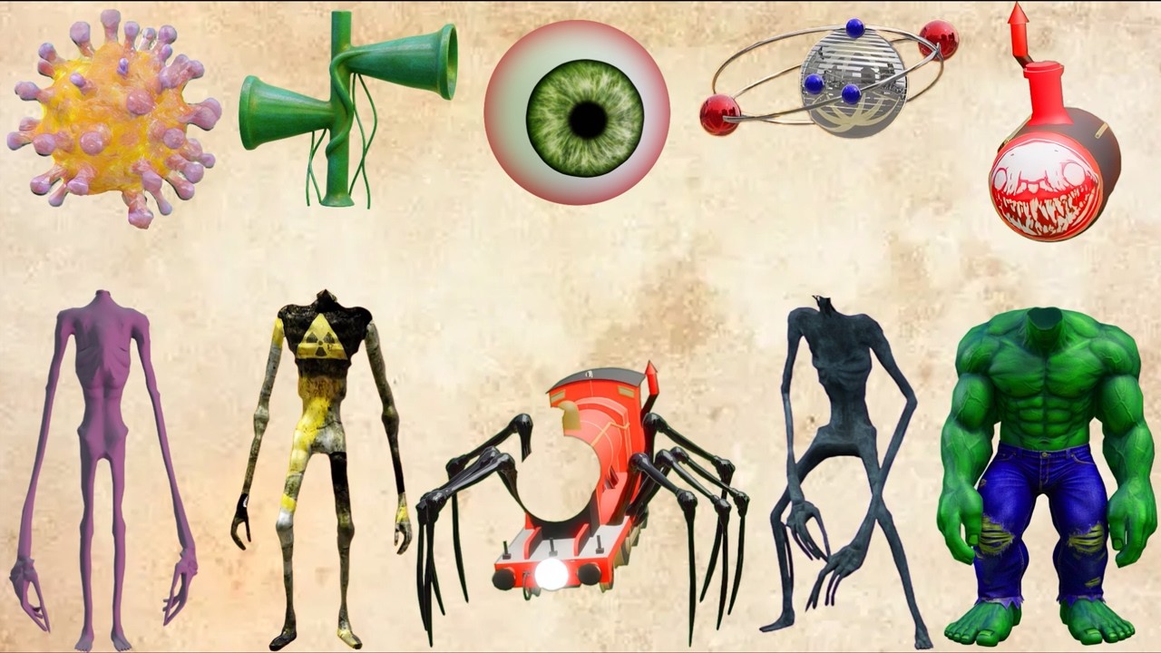 WRONG HEADS SIREN HEAD CAR, SIREN HEAD EYE, SIREN HEAD CHO CHO CHARKES, SIREN HEAD THUNDERBOLT