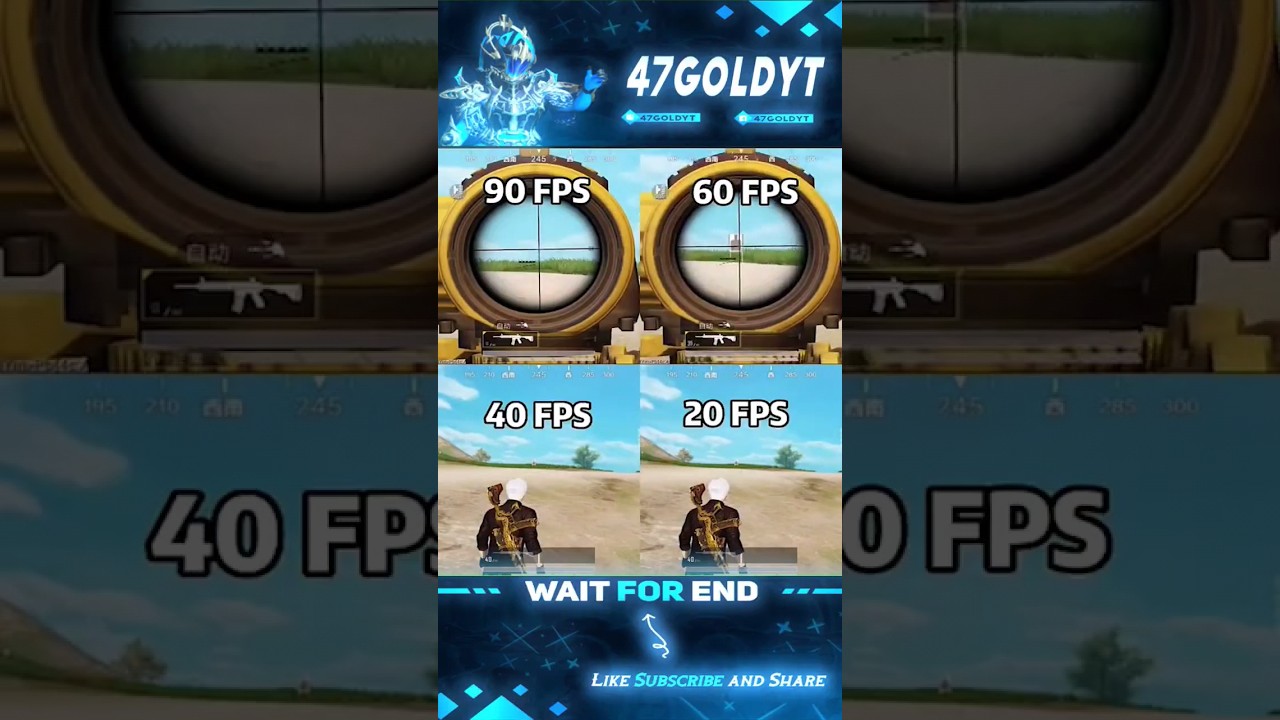 Comparison 90fps vs 60fps vs 40fps vs 20fps 🫣🫣🫣 #pubg #bgmi
