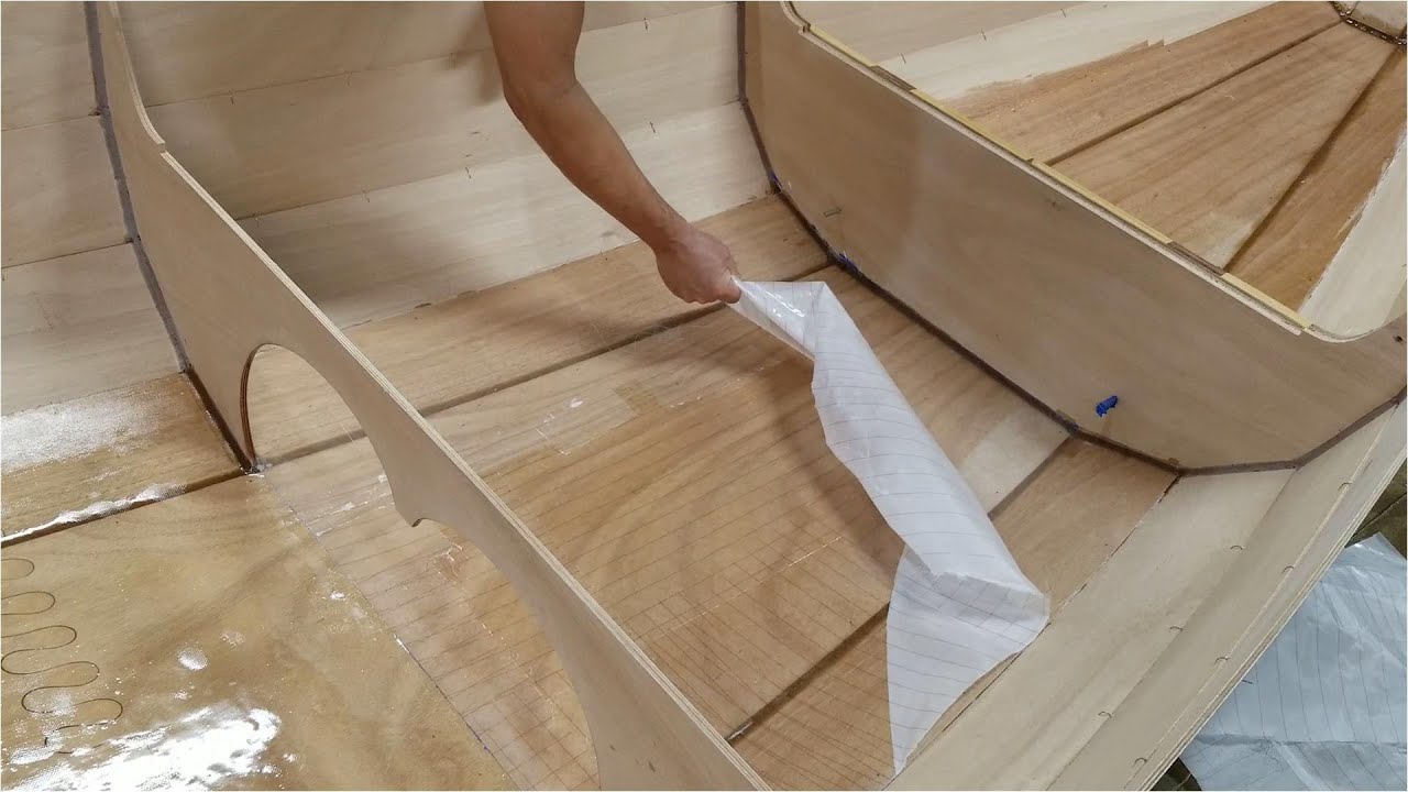 CLC Passagemaker Dingy #11: More Fiberglass On The Interior! Finally Get Some Peel Ply Down.. Sorta!
