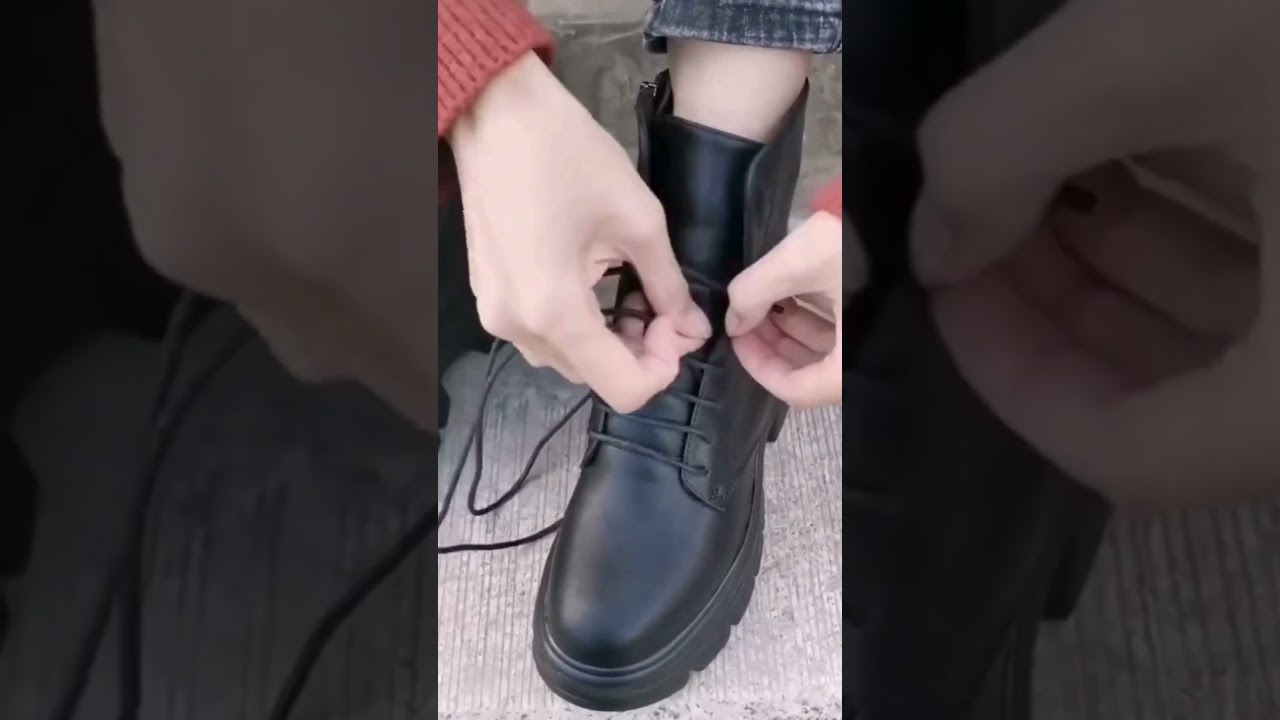 How to Lace Black Boots for Women a Cool Way #footcomfort #lacing #blackboots #boots #lacinghacks