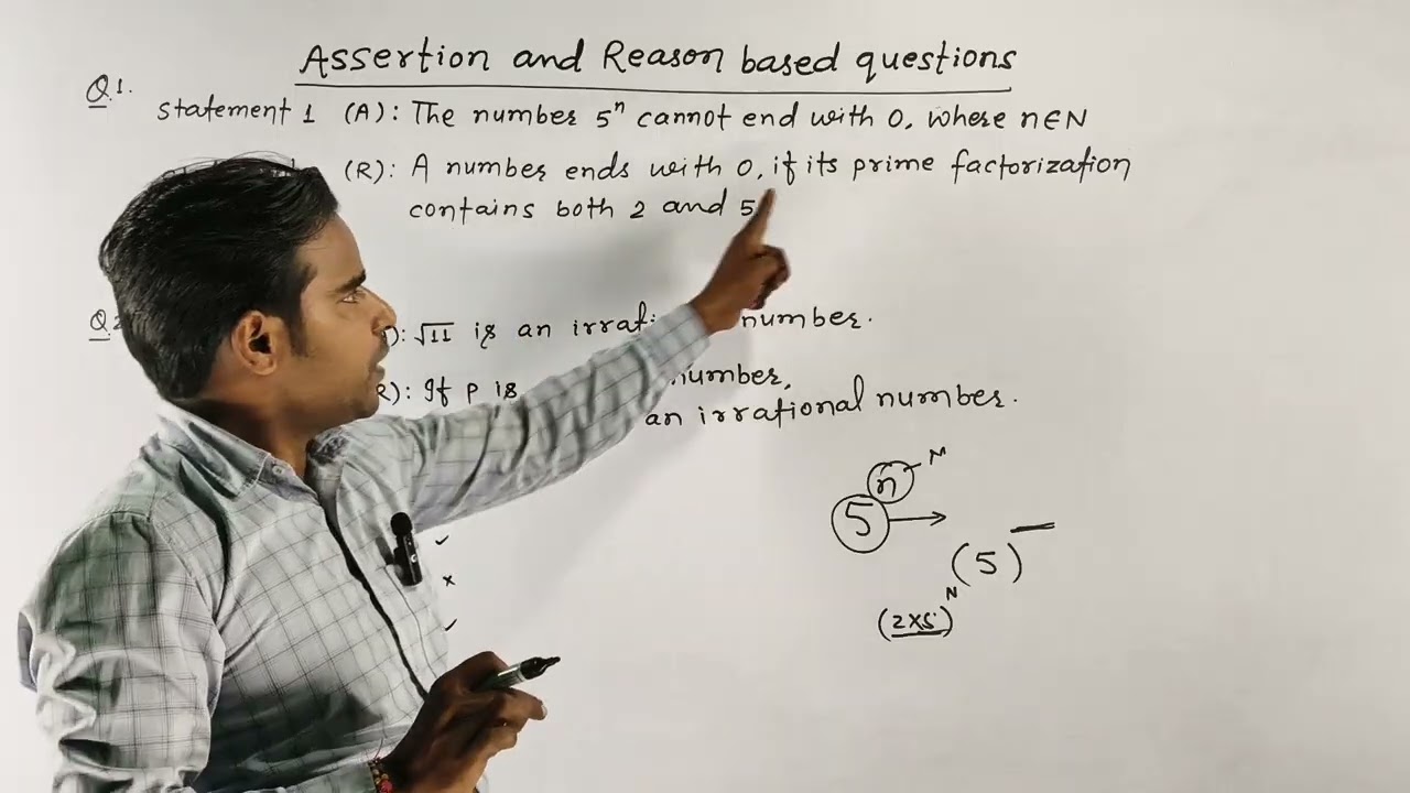Assertion and reason,5 raised to the power n ends with 0 