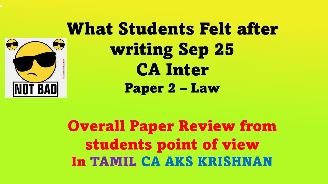 CA inter Law Sep 25 What students felt after writing exam