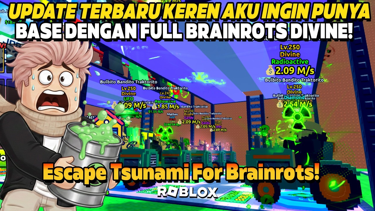 AYO KITA BUILD BASE DIVINE DAN GIVEAWAY BRAINROT! Escape Tsunami For Brainrots Roblox Indonesia!