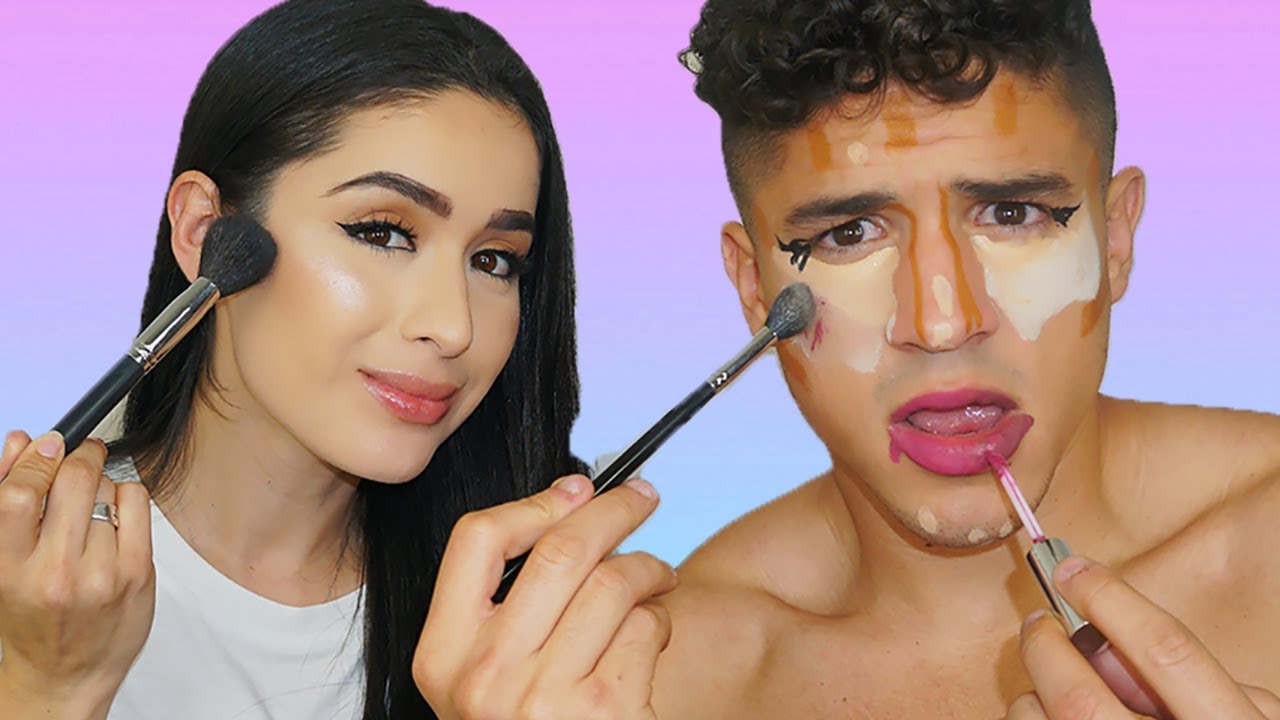 HUSBAND TRIES TO FOLLOW MY MAKEUP TUTORIAL | MAKEUP CHALLENGE