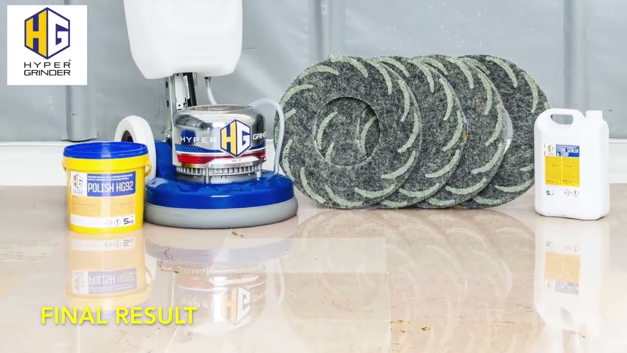 Marble Floor Polishing with SPIRAL diamond floor pads  #klindex  #hypergrinder #marblepolishing