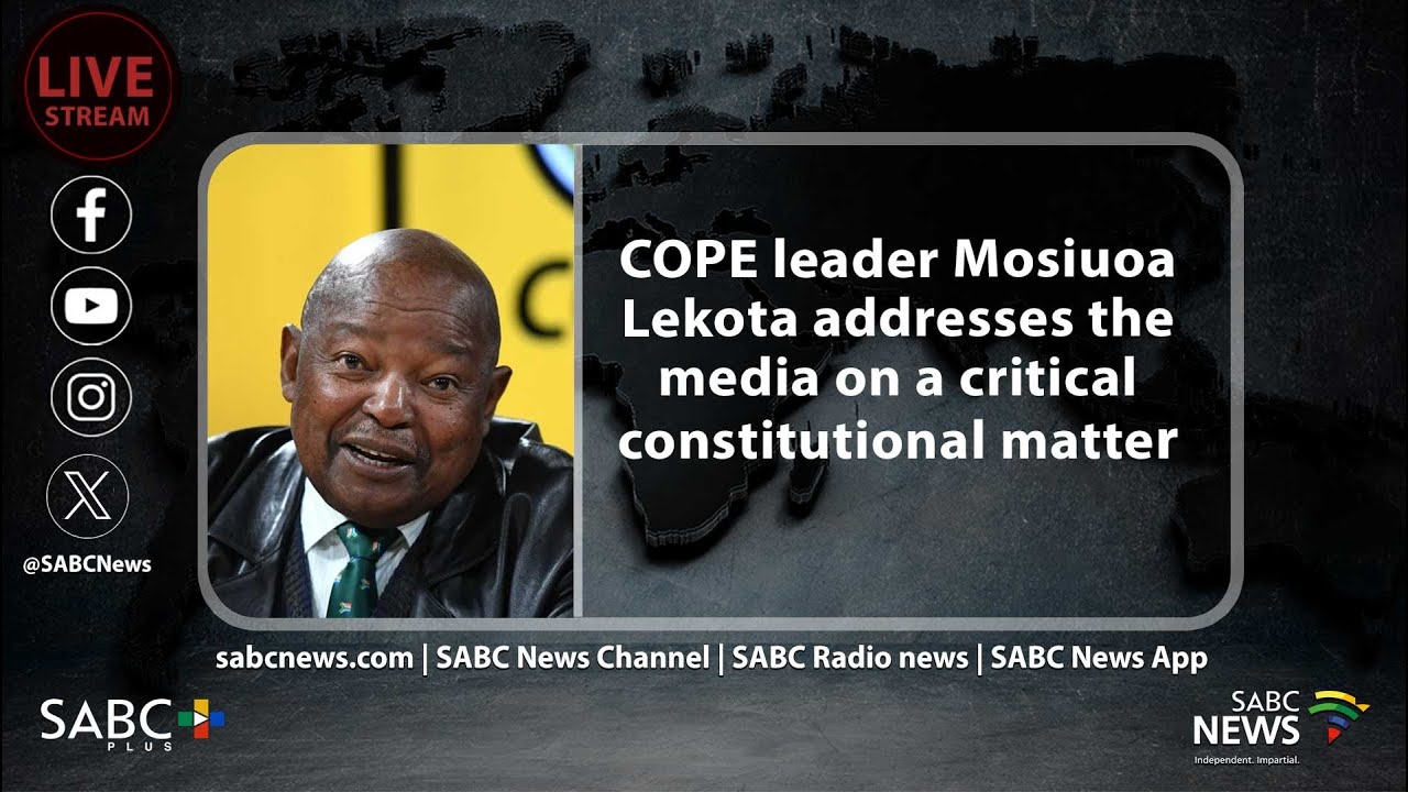 COPE leader Mosiuoa Lekota addresses the media on a critical constitutional matter