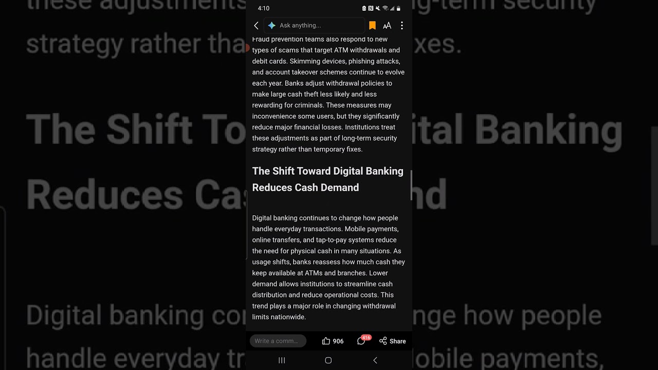 Cash withdrawal limits set a push for digital transactions.
