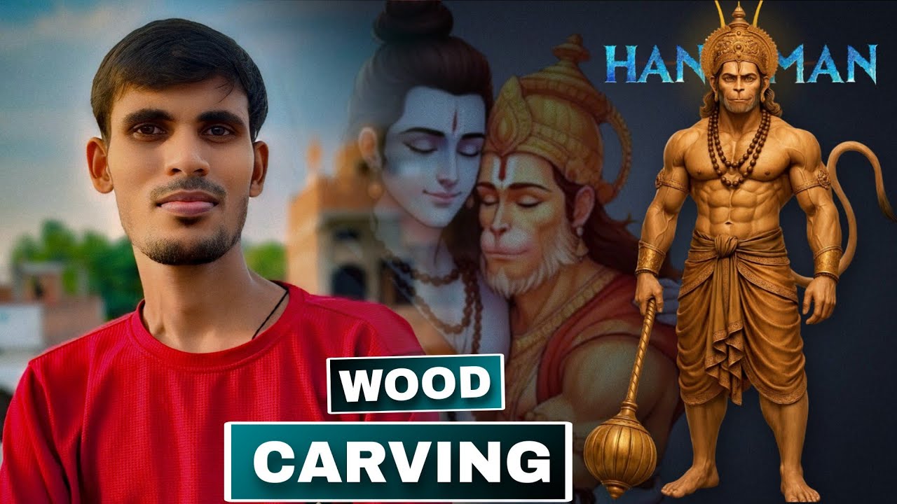 Part-2 Hanuman 3D Wood Carving Mini work || 😱 lord hanuman