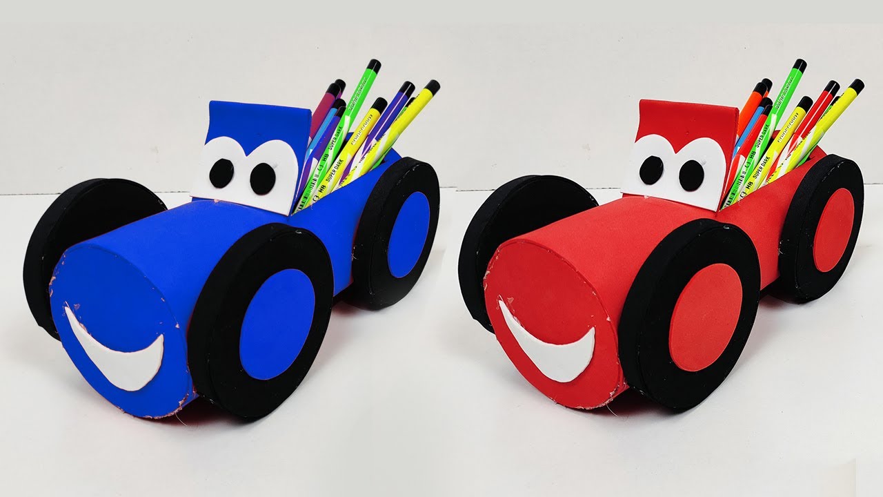 Pencil Holder With Plastic Bottle | Car Making Ideas | Plastic Bottles Life Hacks | Reuse Craft idea