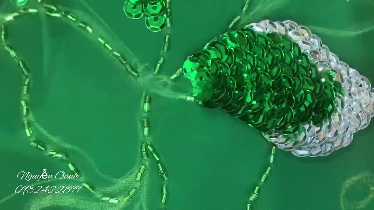 Đính kết cườm lên Áo Dài 87