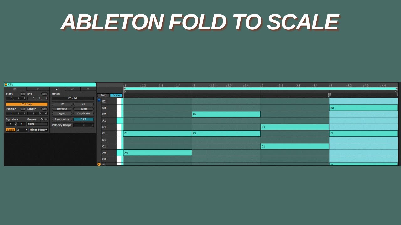 Using Ableton&acute;s fold to scale function to write chords in Pentatonic Scale #ableton