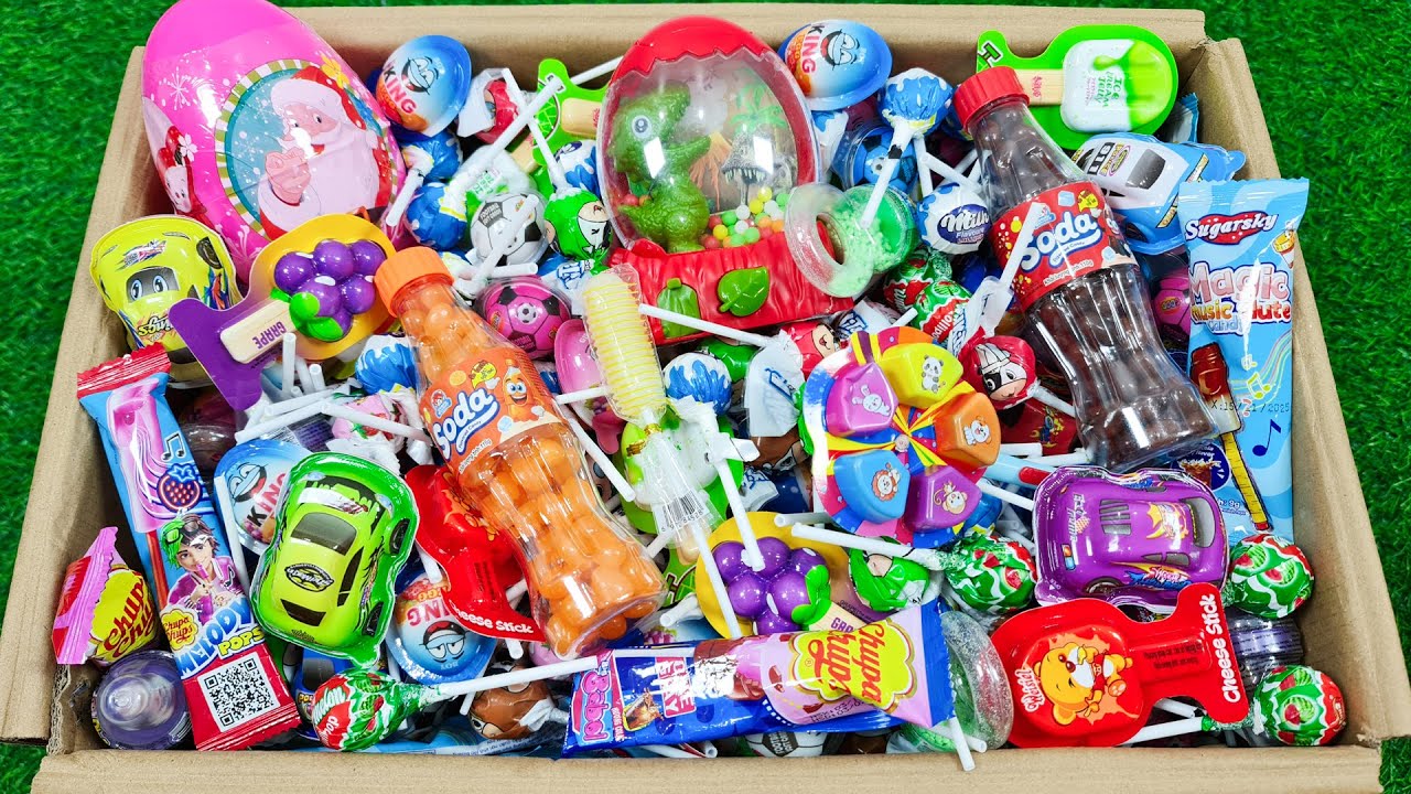 Satisfying Box Of Full Delicious Colourful Rainbow Lollipop Candy and Opening - ASMR