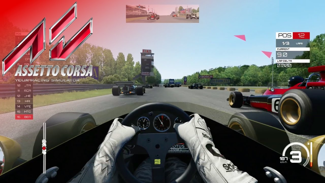 Assetto Corsa - 3 Lap Race at Monza 1966 in Lotus 72D