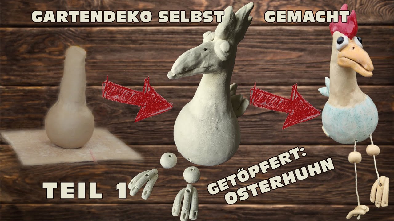 Huhn töpfern für Garten und Ostern