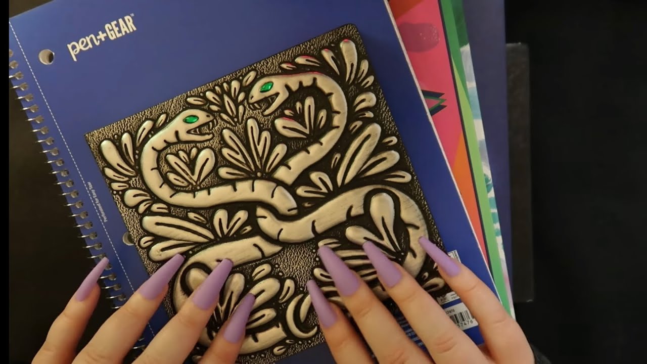 ASMR with Notebooks | Gentle Tapping, Tracing, Scratching, Whisper