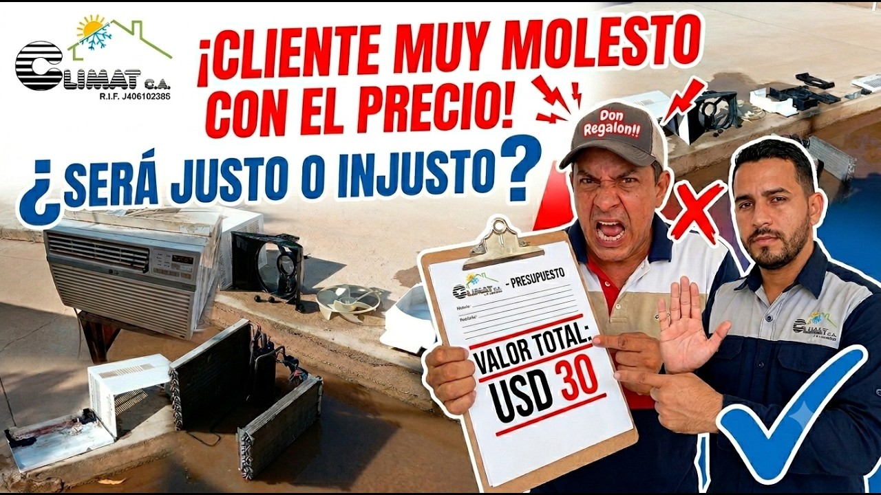 Cliente enojado!. Limpieza y reparación de aire modelo nuevo. Desarme y cambio de rodamientos