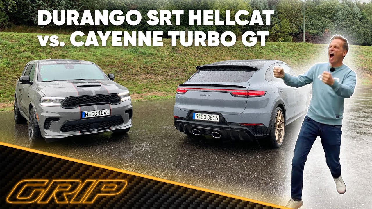 Dodge Durango SRT Hellcat vs. Porsche Cayenne Turbo GT - Power-SUV Duell 🔥😎🔥 | GRIP