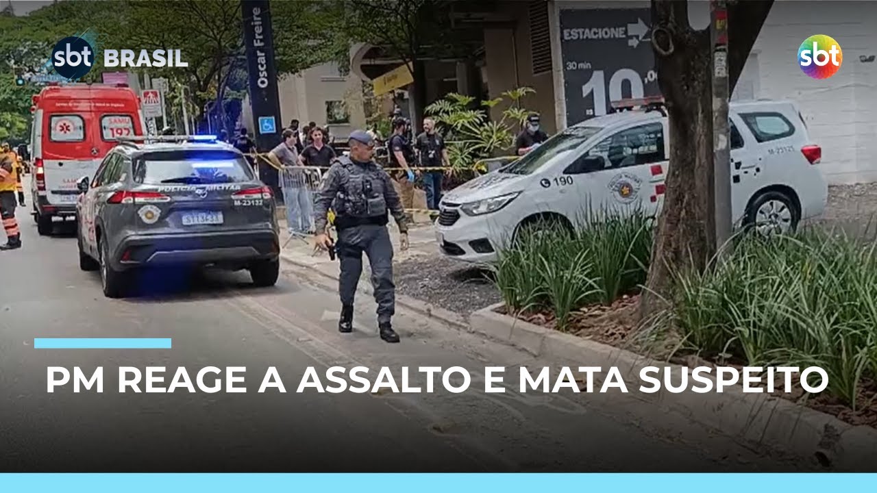 Policial &eacute; ferido ap&oacute;s tentar impedir assalto na Oscar Freire em S&atilde;o Paulo | #SBTBrasil