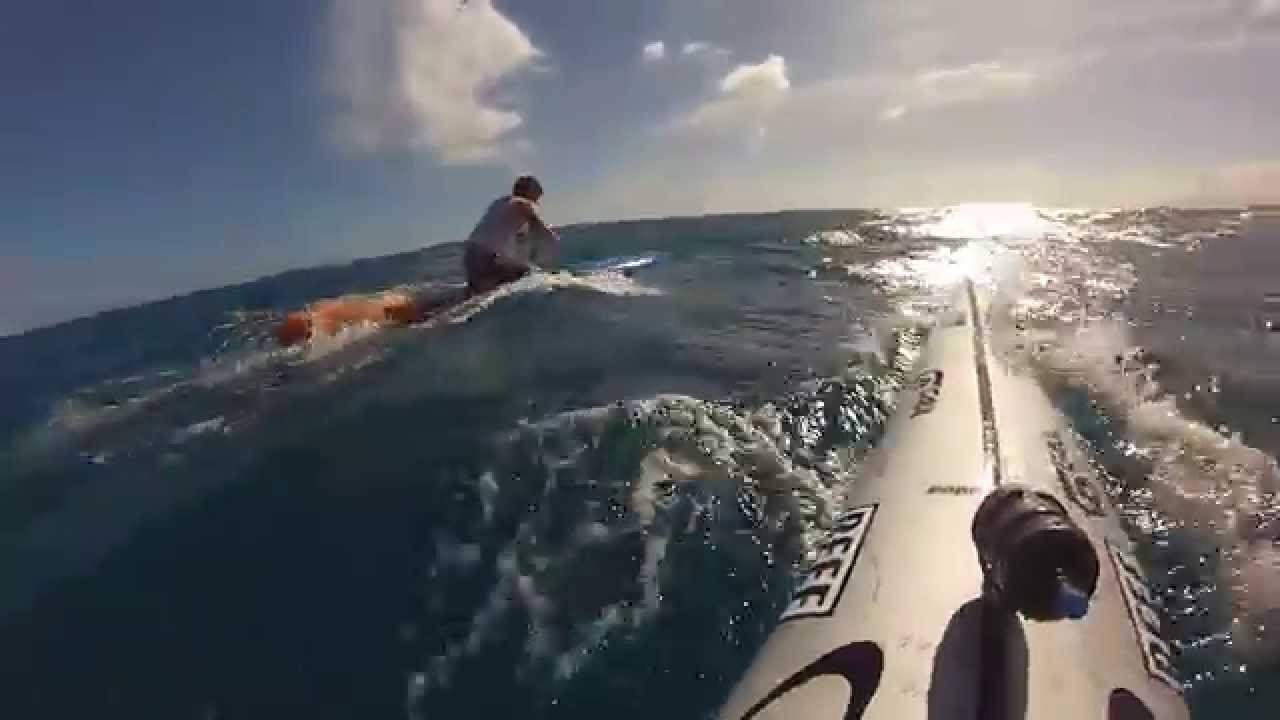 Go Pro Downwind Prone Paddleboard in Hawaii