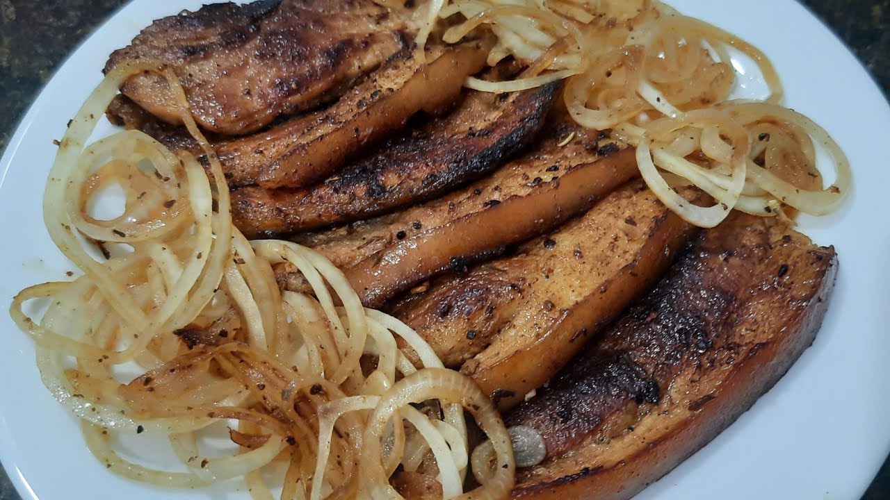 Bife de pernil acebolado/ como deixar seu bife de porco bem suculento / tempero e preparo