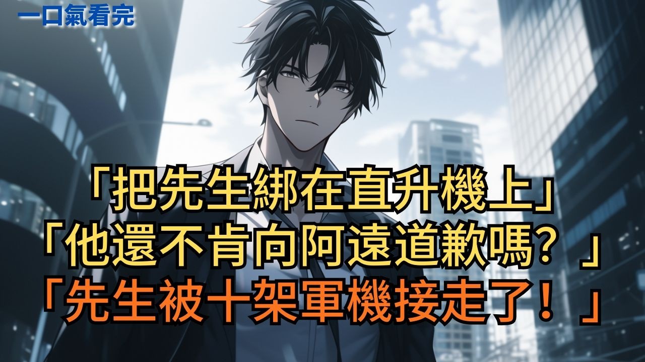 「把先生綁在直升機上，他還不肯向阿遠道歉嗎？」「先生被十架軍機接走了！」#小说 #爽文